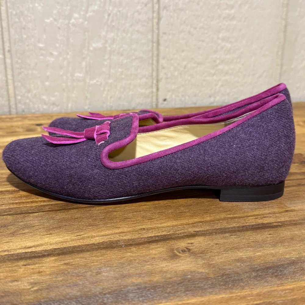 Cole Haan Sabrina Tassle Women's Purple Loafers with Pink Trim Size 5‎ - Picture 3 of 9